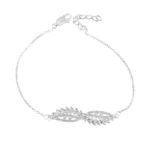 دستبند نقره طرح برگ زنانه شمیم سیلور 1000015102