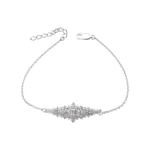 دستبند نقره زنانه مدل باگت طرح گل شمیم سیلور 1000015103