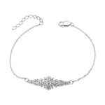 دستبند نقره طرح گل کریستالی شمیم سیلور 1000015113