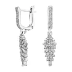 گوشواره نقره زنانه آویز نگین‌دار 100001540