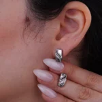 گوشواره نقره دو رنگ شمیم سیلور 1000150037 - Image 2