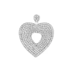 پلاک نقره طرح قلب نگین‌دار شمیم سیلور 100150040