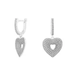 گوشواره نقره طرح قلب نگین‌دار شمیم سیلور 1000150040