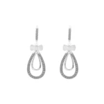 نیم ست نقره زنانه طرح اشک پاپیون 10150042 - Image 4