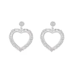 گوشواره نقره طرح قلب نگین‌دار شمیم سیلور 1000150032