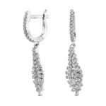 گوشواره نقره زنانه طرح خوشه الماسی نگین‌دار لوکس 100001563