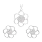 نیم ست نقره طرح گل شمیم سیلور 10150034