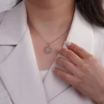 نیم ست نقره طرح گل شمیم سیلور 10150034 - Image 5