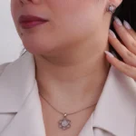 نیم ست نقره طرح گل شمیم سیلور 10150034 - Image 7