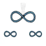 نیم ست نقره بی‌نهایت نگین فیروزه‌ای شمیم سیلور 10150039