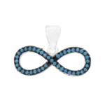 پلاک نقره بی‌نهایت فیروزه‌ای شمیم سیلور 100150039