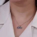 نیم ست نقره بی‌نهایت نگین فیروزه‌ای شمیم سیلور 10150039 - Image 5