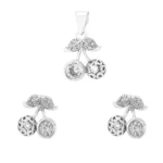 نیم‌ست نقره طرح گیلاس با نگین اتمی شميم سيلور 10150045