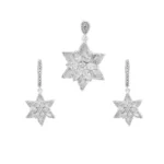 نیم ست نقره طرح گل نگین‌دار شمیم سیلور 10150053 - Image 7