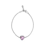 نیم‌ست نقره زنانه طرح قلب صورتی با نگین میکروست 10150061 - Image 6