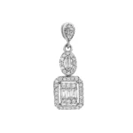 پلاک نقره زنانه مستطیلی باگت  1000150072