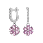 گوشواره نقره گل صورتی شمیم سیلور 100150077