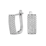 گوشواره نقره زنانه آویزی مستطیلی پرنس 100150082