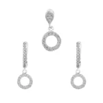 نیم ست نقره زنانه طرح حلقه نگین‌دار شمیم سیلور 10150083