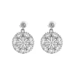 گوشواره نقره زنانه آویزی طرح خورشیدی باگت 100150086