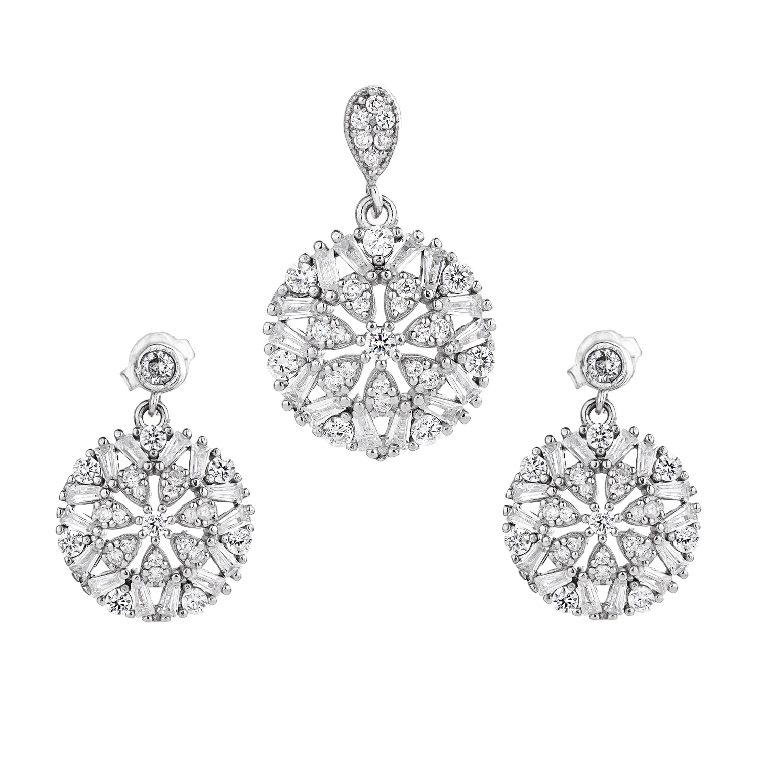 100150086 نیم ست نقره زنانه طرح خورشیدی باگت 10150086 - Image 1