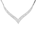 گردنبند نقره زنانه طرح V نگین‌دار لوکس 10001540