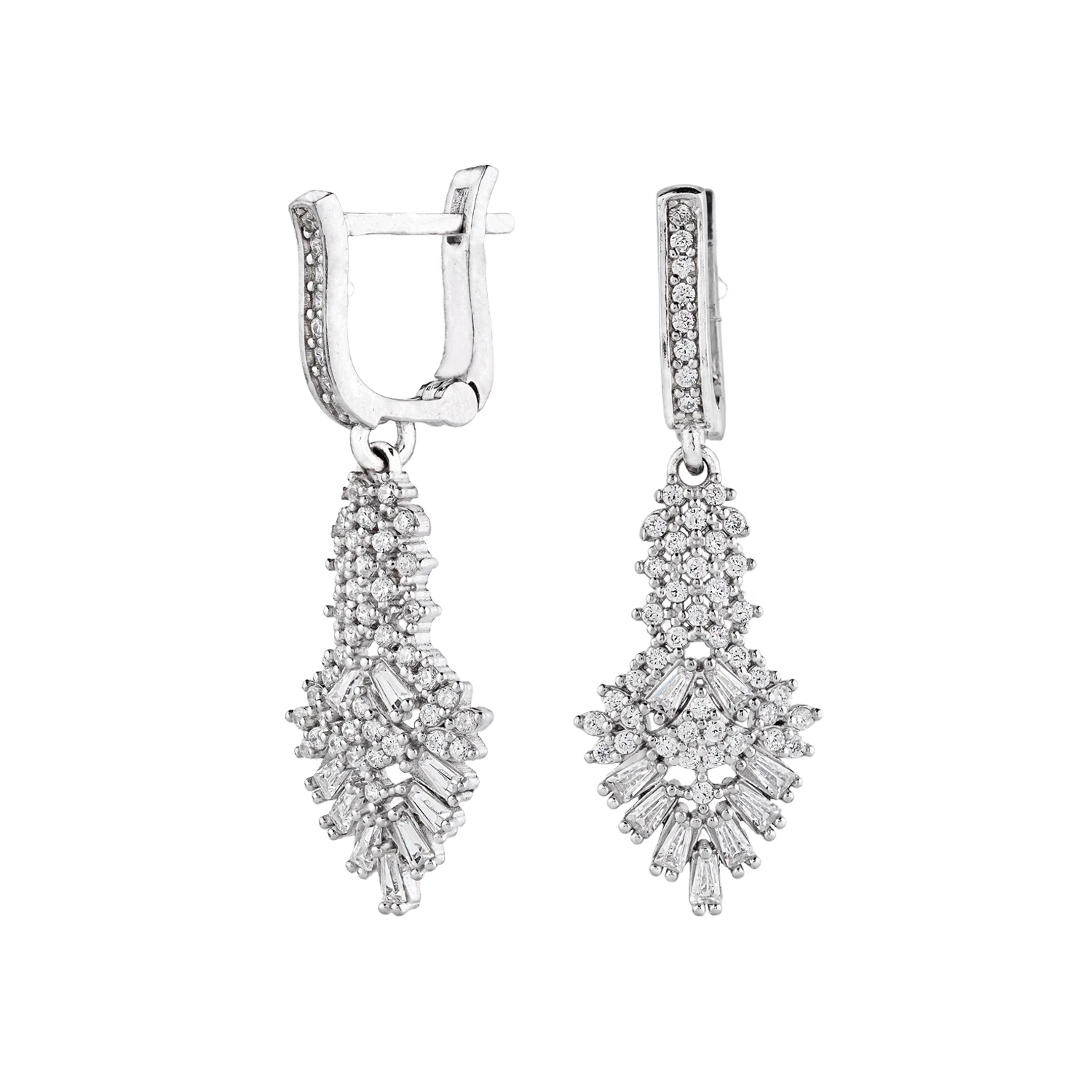 1001545 (1) گوشواره نقره زنانه مجلسی شمیم سیلور 10001545 - Image 1