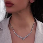 گردنبند نقره زنانه طرح برگ شمیم سیلور1001546 - Image 2