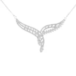 گردنبند نقره زنانه طرح بال نگین‌دار شمیم سیلور 10015102