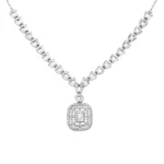 سرویس نقره زنانه شمیم سیلور کد 1015120 نگین باگت و زیرکونیا - Image 4