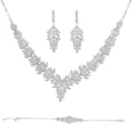 سرویس نقره زنانه مدل برگ‌های کریستالی شمیم سیلور 1015136