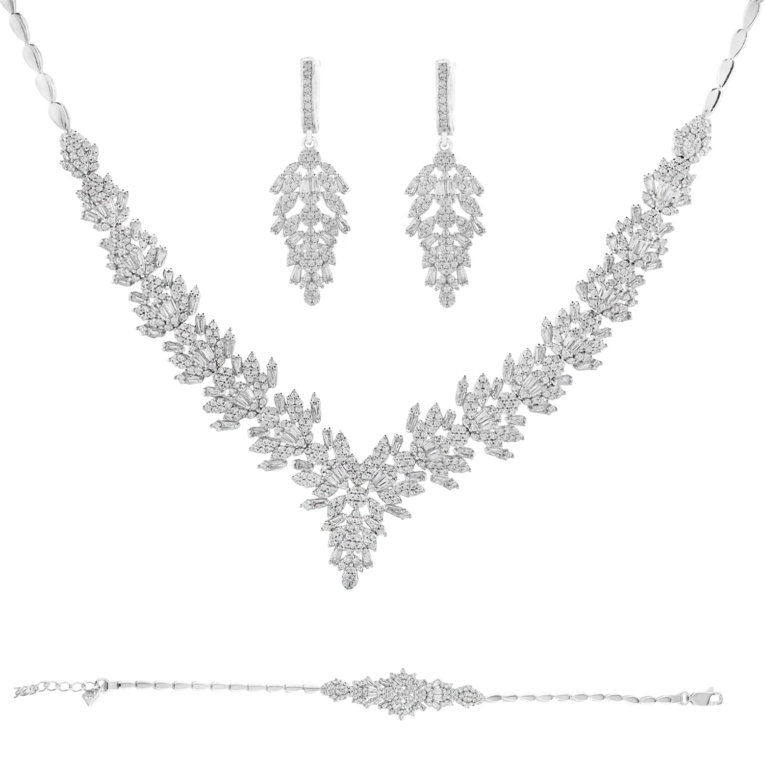 1001561 سرویس نقره زنانه مدل برگهای کریستالی شمیم سیلور 1015136 - Image 1