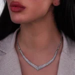 گردنی نقره زنانه طرح مارکیز لوکس شمیم سیلور 1001563 - Image 2