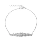 دستبند نقره زنانه نگین‌دار میکروست شمیم سیلور 10001572