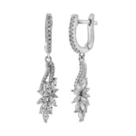 گوشواره نقره زنانه طرح برگ شمیم سیلور 10158