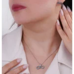 نیم ست نقره بی‌نهایت نگین فیروزه‌ای شمیم سیلور 10150039 - Image 2