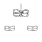 نیم ست نقره پروانه نگین‌دار شمیم سیلور 10150052