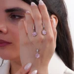 نیم ست نقره گل صورتی شمیم سیلورکد 10150077 - Image 2