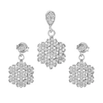 نیم‌ست نقره زنانه طرح برف‌دانه کد 10150078