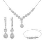 سرویس نقره با نگین زیرکونیا شمیم سیلور 1015146