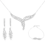 سرویس نقره زنانه طرح پر نگین زیرکونیا 1015102