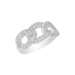 انگشتر نقره زنانه زنجیری نگین‌دار شمیم سیلور 102047