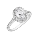 انگشتر نقره زنانه نگین بیضی درخشان شمیم سیلور 102051