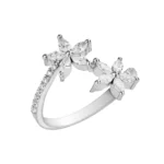 انگشتر نقره زنانه طرح گل مارکیز شمیم سیلور 102052