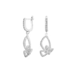 گوشواره نقره زنانه طرح گل آویزی شمیم سیلور 10150004