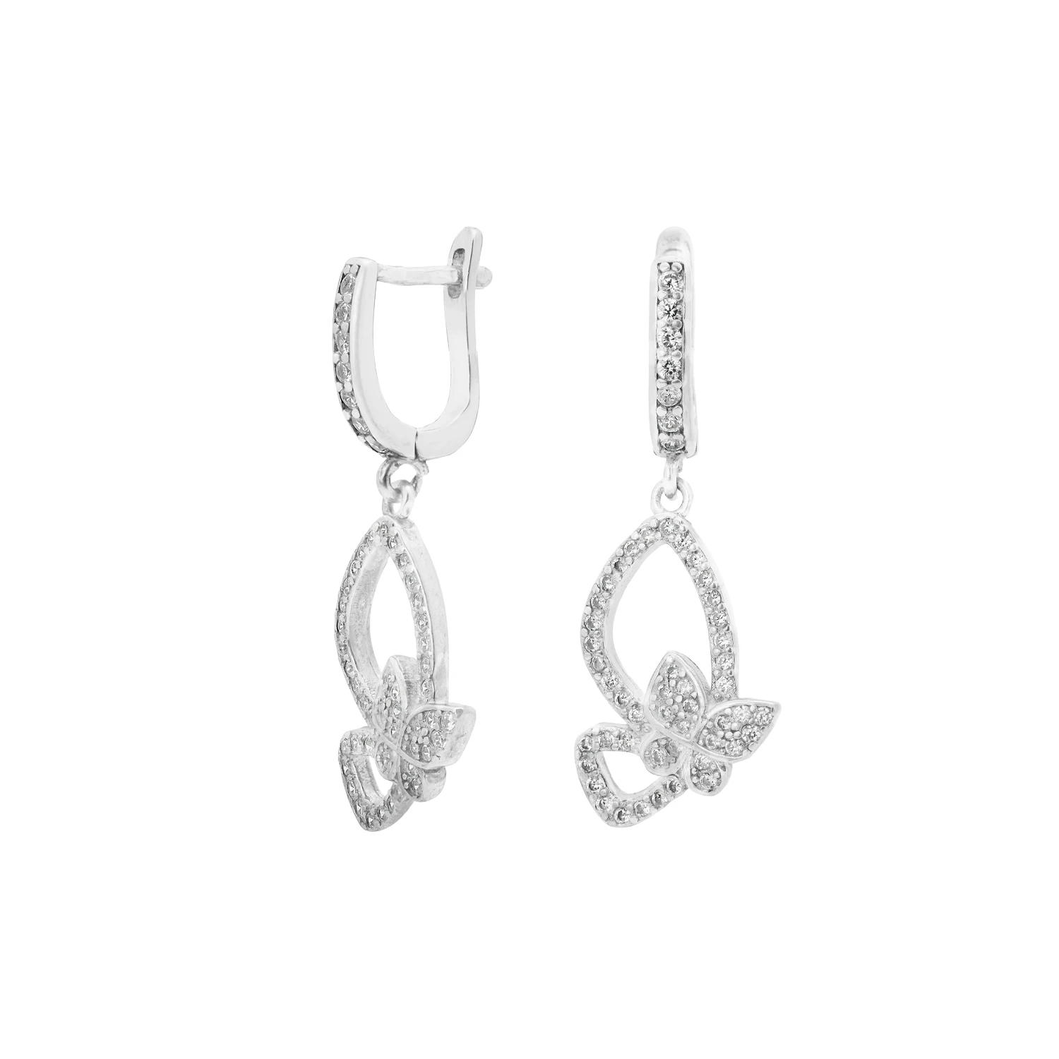 4.43 وزن گوشواره نقره زنانه طرح گل آویزی شمیم سیلور 10150004 - Image 1