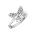 انگشتر نقره زنانه پروانه‌ای شمیم سیلور 102083