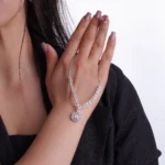 گردنبند نقره زنانه طرح باگت مربعی شمیم سیلور 1000015115 - Image 2