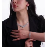 سرویس نقره زنانه شکیل با نگین‌های میکروست شمیم سیلور 1015140 - Image 8