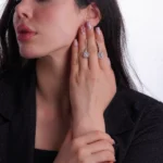 گوشواره نقره طرح مربع باگت شمیم‌سیلور 10015100 - Image 2